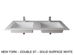 Plan double vasque bassin Design 60 cm, sur mesure, L. 150 à 200 cm x P. 40 à 60 cm, résine minérale ACRYSTONE® SOLID-SURFACE Finition lisse, Livraison Offerte et Rapide.